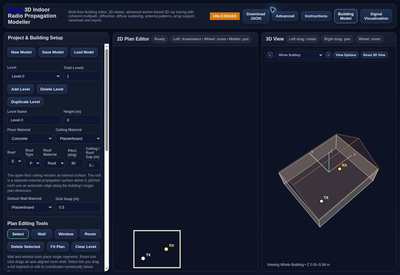 Screenshot of 3D Indoor Propagation