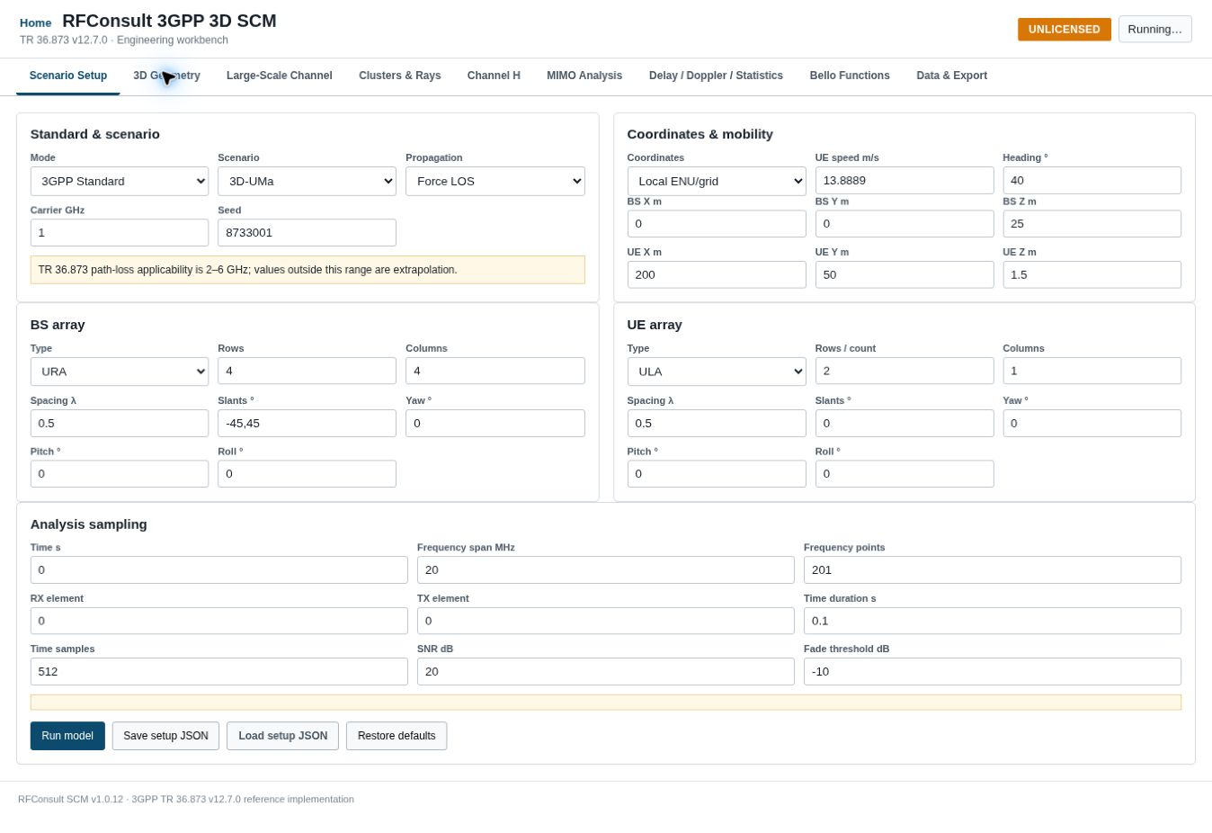 Screenshot of 3GPP Spatial Channel Model
